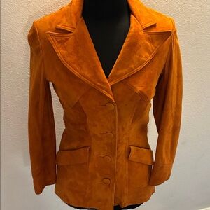 New England sportswear Co vintage Carrot Suede Button front  Jacket 34” chest S